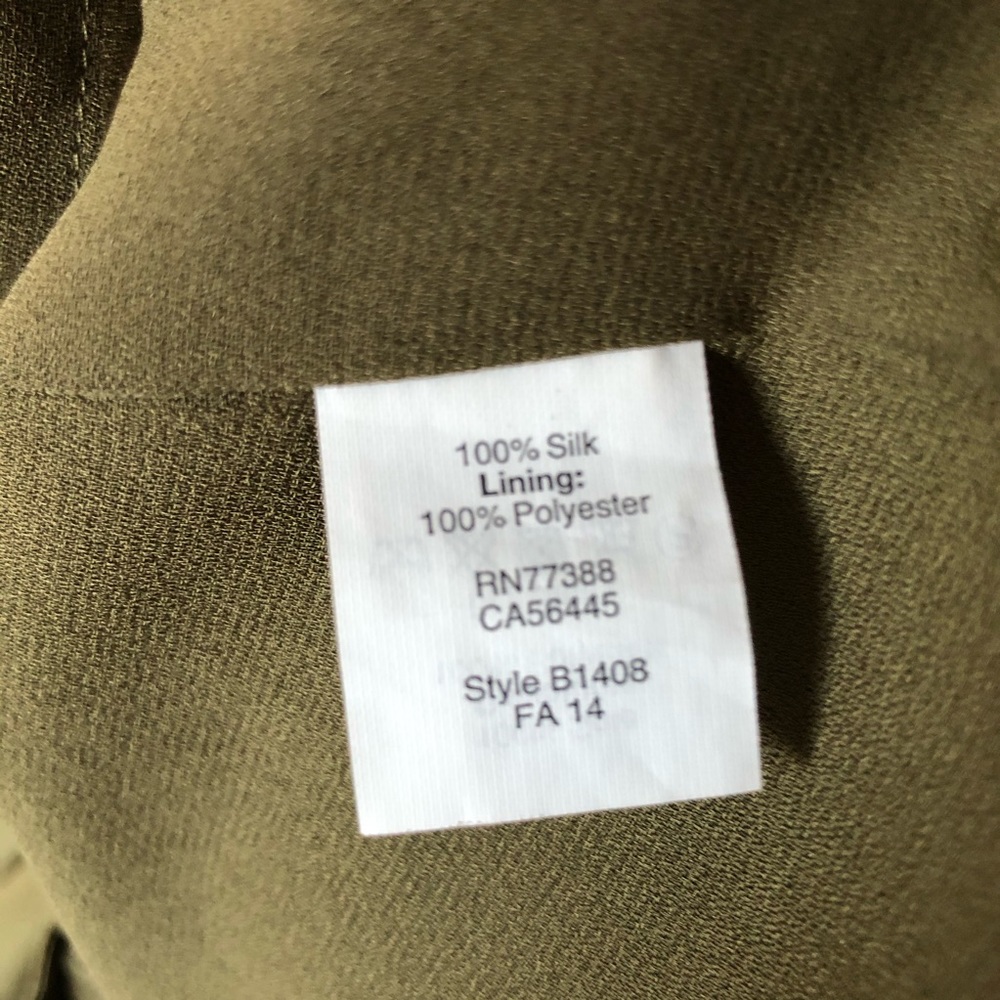 Madewell Silk Moonset Dress in Olive Green Sz 2 - Picture 8 of 11